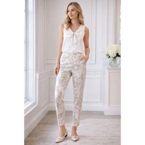 Abbey Glass Tapered Pants Womens 6 Grey Snakeskin Print Excellent High Rise Zip